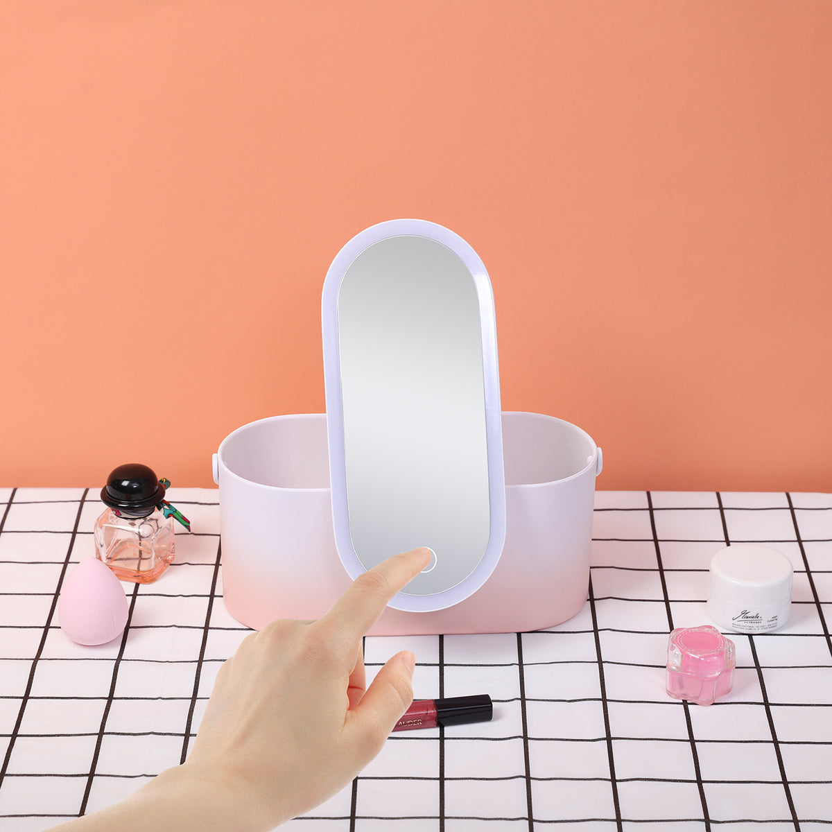 Illuminate Your Beauty: Portable LED Makeup Mirror & Organizer in Chic Colors