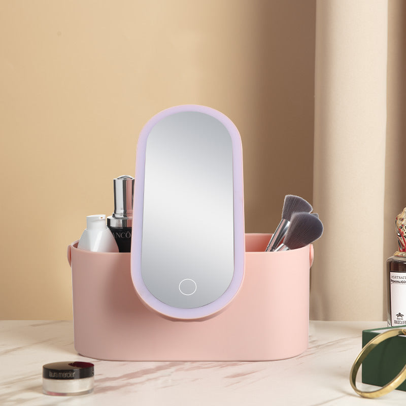 Illuminate Your Beauty: Portable LED Makeup Mirror & Organizer in Chic Colors
