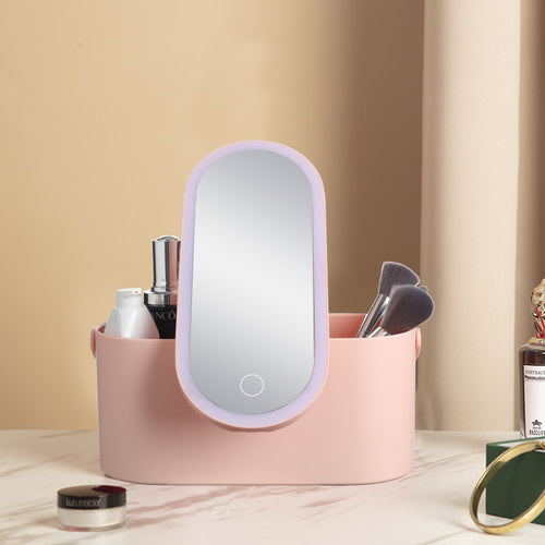 Illuminate Your Beauty: Portable LED Makeup Mirror & Organizer in Chic Colors