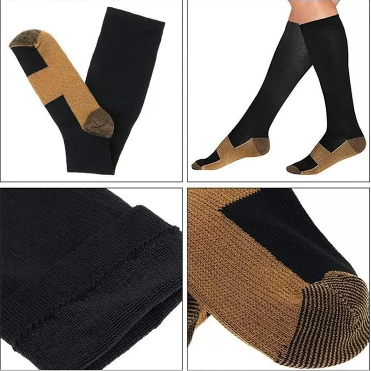 5Pair Sports Copper Compression Socks anti Varicose Veins for Women and Men Calf Support Socks for Running Nurses Flight Travel