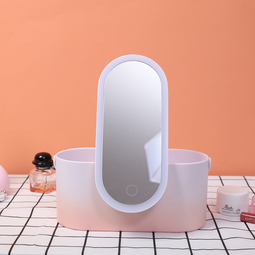 Illuminate Your Beauty: Portable LED Makeup Mirror & Organizer in Chic Colors
