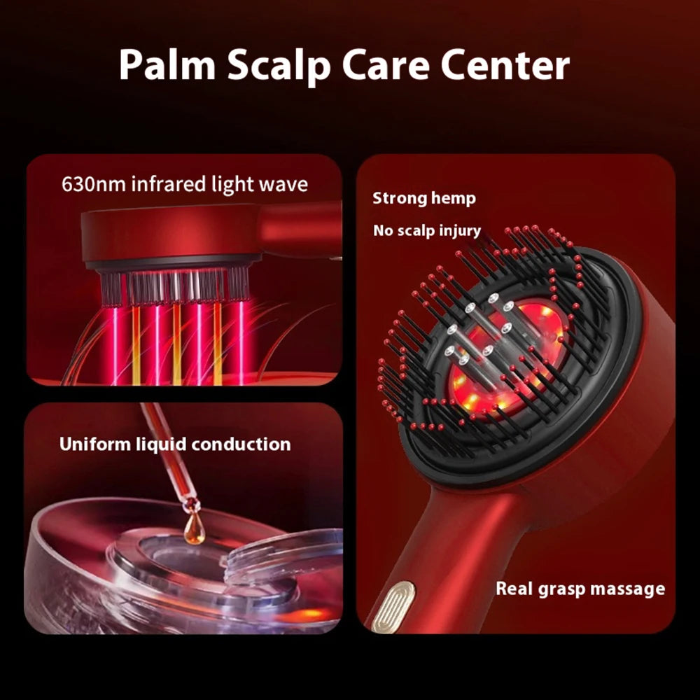 Revitalize Your Hair with the 630nm Red Light Therapy Scalp Massager and Liquid Applicator for Lush Growth