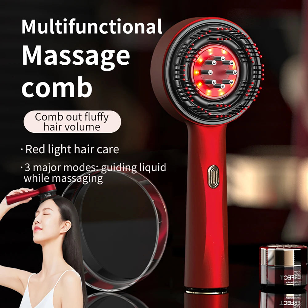 Revitalize Your Hair with the 630nm Red Light Therapy Scalp Massager and Liquid Applicator for Lush Growth