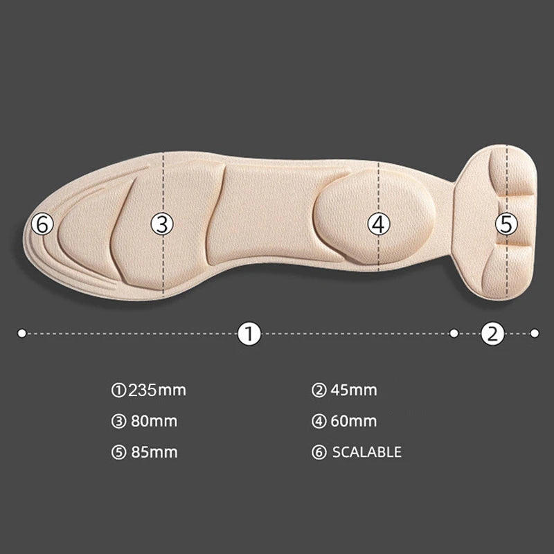 High-Quality Memory Foam Insoles for Women's High-Heel Shoes - Anti-Slip, Customizable, Comfort-Enhancing, Breathable Heel Protection and Massage Pads